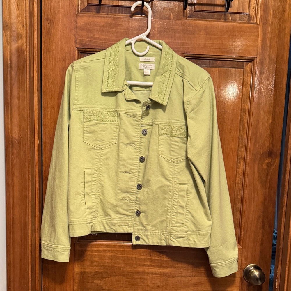 Price drop. Christopher & Banks Light Green Denim Jacket